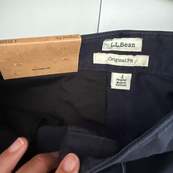 L.L. Bean Original Fit Shorts Womens 4 Blue 100% Cotton Twill Flat Front Casual - Picture 6 of 9